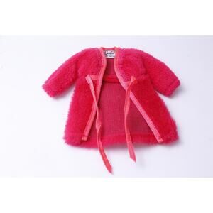 70s 60s Mattel, Barbie, Red Robe, Sleepwear, 5 1/2", Doll Clothing, Doll